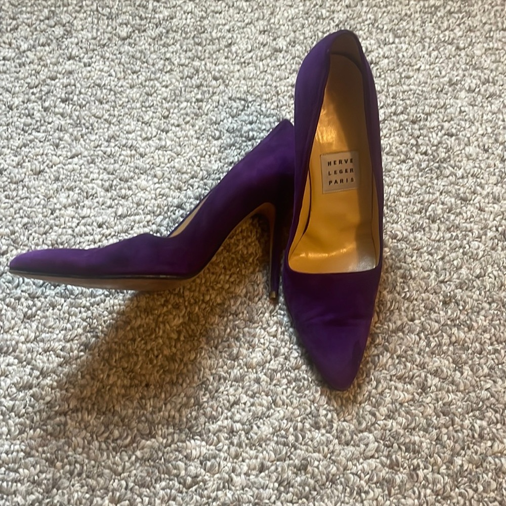 EUC purple Herve Leger stilettos